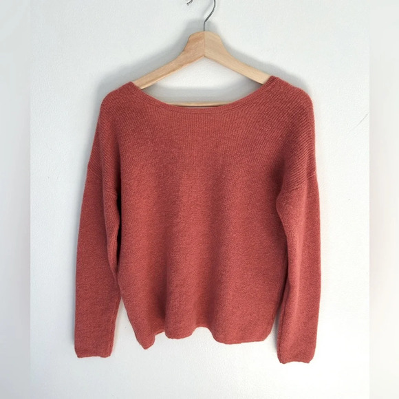 NWOT SEZANE Nelson Alpaca/ Kid Mohair V Neck Mauve Button Detail Sweater S - Picture 10 of 10